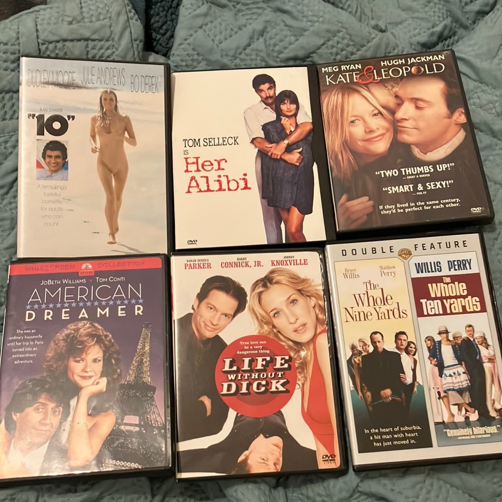 Lot of 6 romance comedy movies DVDs